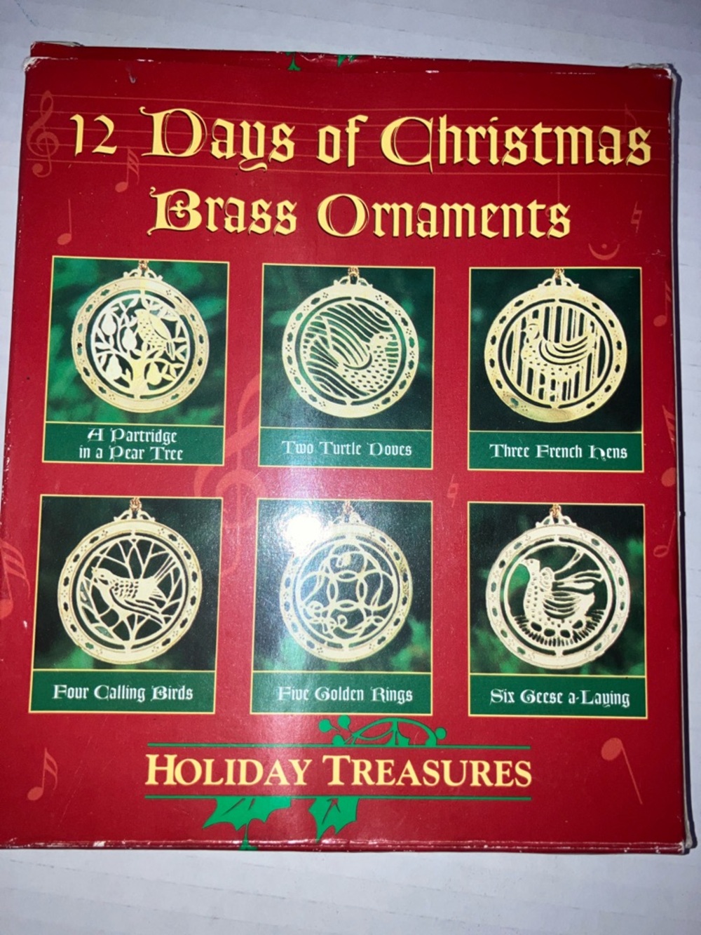 12 Days of Christmas Mini Brass Ornaments‎ - Gold - New Vintage Collectibles